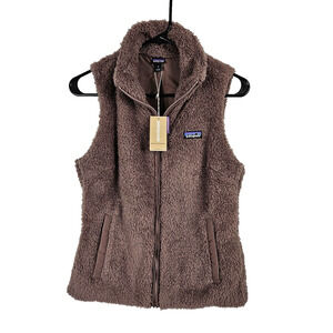 Patagonia Los Gatos Sherpa Vest Women Size S Dusky Brown Regular Fit Fleece